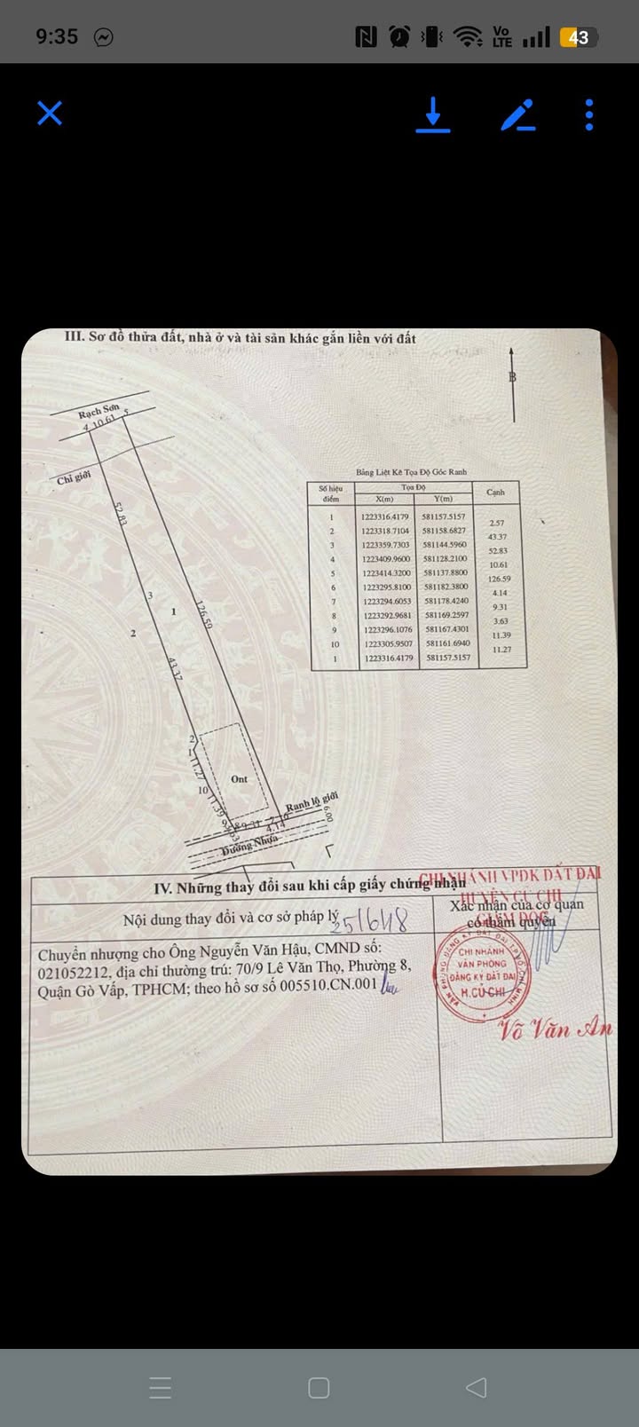 Đất thổ cư Củ Chi 1646m² giá 5.2 tỷ - Mặt tiền đường nhựa rộng rãi!