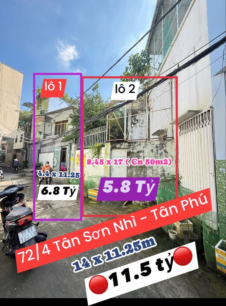 Biệt thự Tân Sơn Nhì 113m² giá 11.5 tỷ - Vị trí đắc địa, gần chợ và trường học!