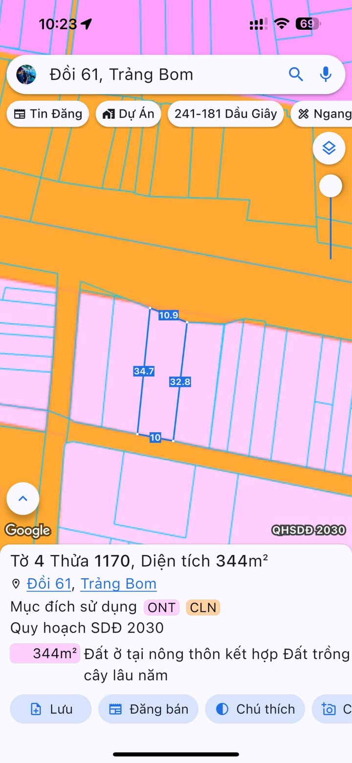 Đất mặt tiền đường Sắt Bắc - Nam, Trảng Bom, 344m² - Kinh doanh đắc địa!