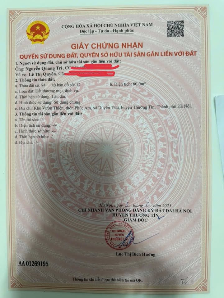 Bán đất thổ cư 60m² tại Thôn Vườn Thiện, Ngọc Hồi - Cơ hội đầu tư tuyệt vời!