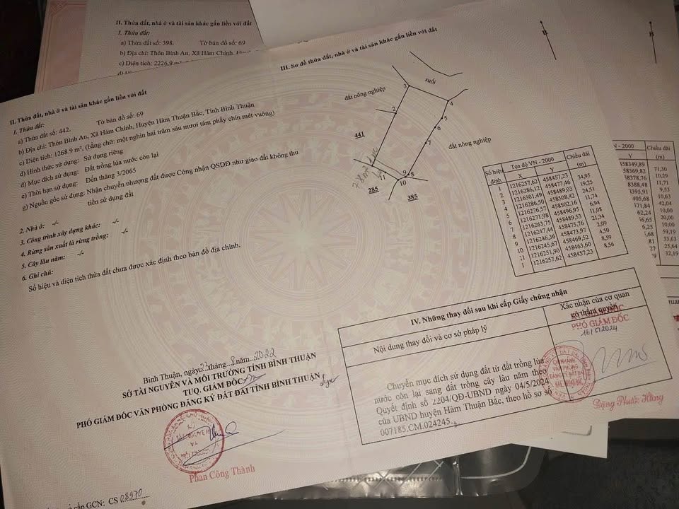 Đất CLN 2999m² tại Hàm Chính, Bình Thuận - Giá chỉ 960 triệu, view suối tuyệt đẹp!