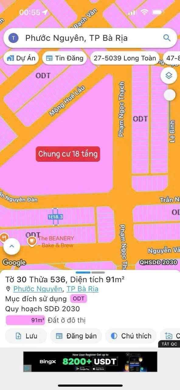 Đất nền mặt tiền đường Trần Nguyên Đán, Bà Rịa 90m² giá 3.9 tỷ - Hướng Bắc, pháp lý rõ ràng!