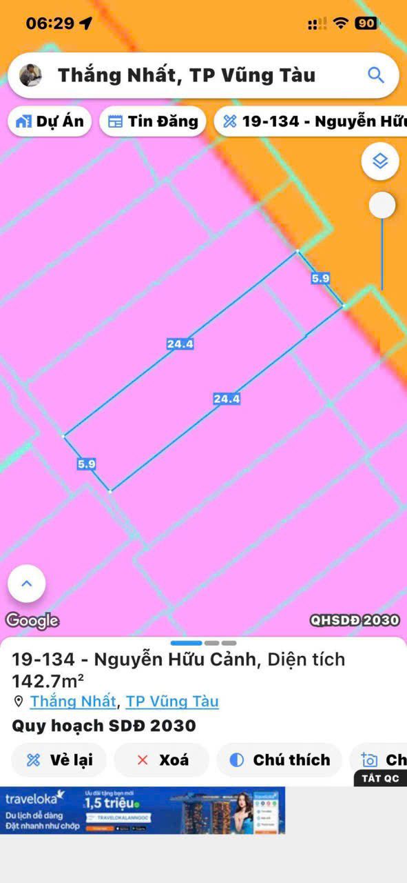 Bán đất mặt tiền Nguyễn Hữu Cảnh, Rạch Dừa, 120m² - Vị trí đẹp, giá thương lượng!