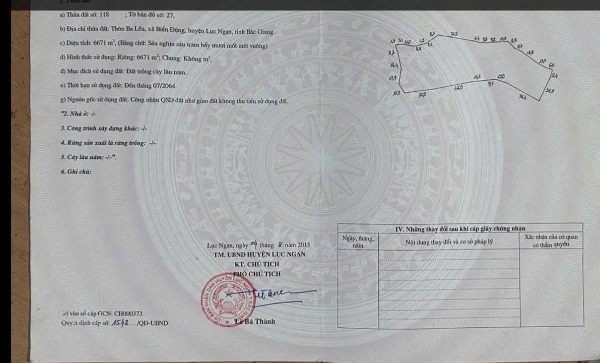 Đất thổ cư Thôn Ba Lều, xã Biển Động, 6670m² giá 850 triệu - Cơ hội đầu tư hấp dẫn!