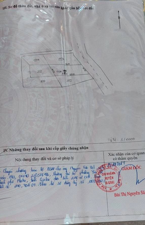 Đất nền 2400m² tại đường Nguyễn Du, huyện Ia Grai - Giá chỉ 1 tỷ, bán gấp!