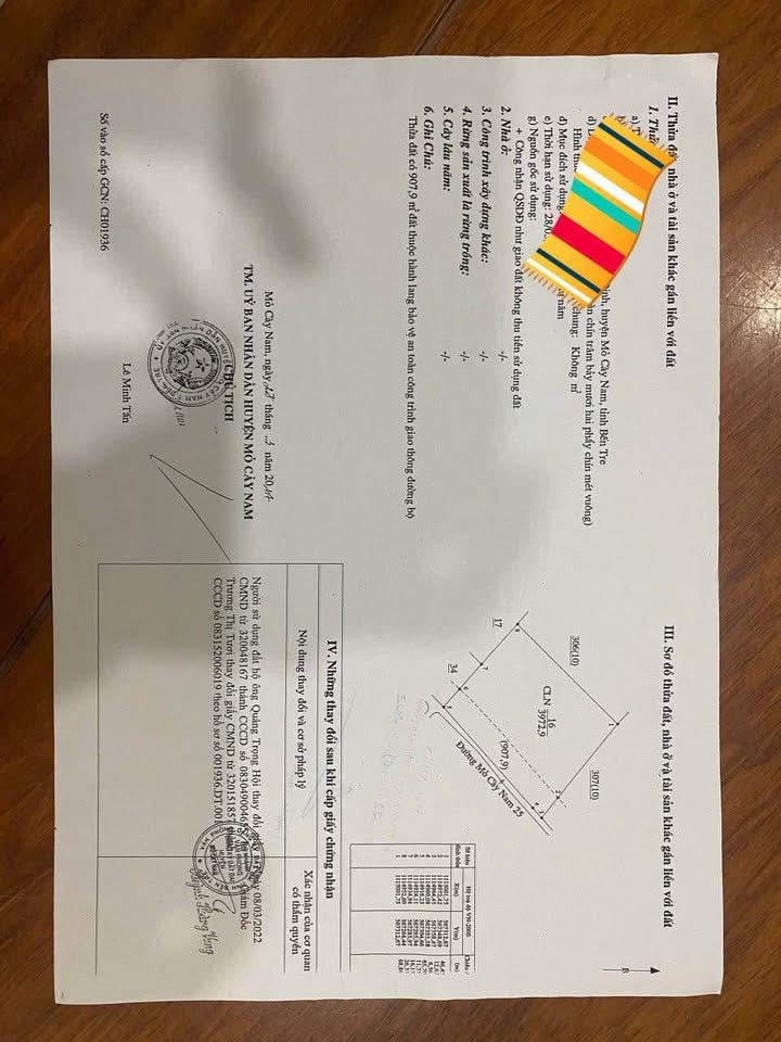 Đất An Định, Mỏ Cày Nam 800m² giá 1 tỷ - Gần chợ, vị trí thuận tiện!