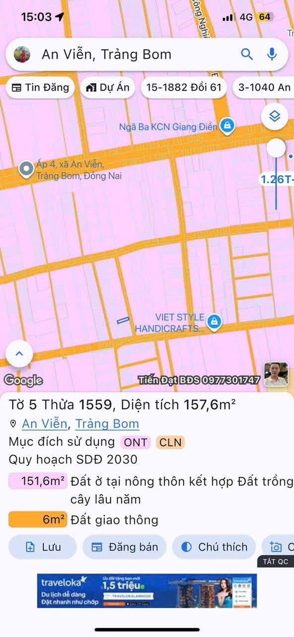 Đất nền 156m² tại An Viễn, Trảng Bom chỉ 1.1 tỷ - Cơ hội đầu tư sinh lời!