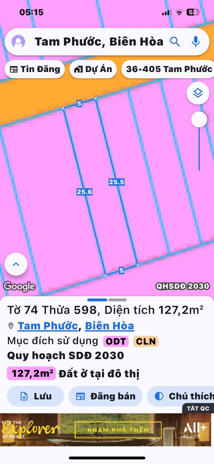 Đất thổ cư Tam Phước, Biên Hòa 132m² giá 1.4 tỷ - Khu dân cư đông đúc!