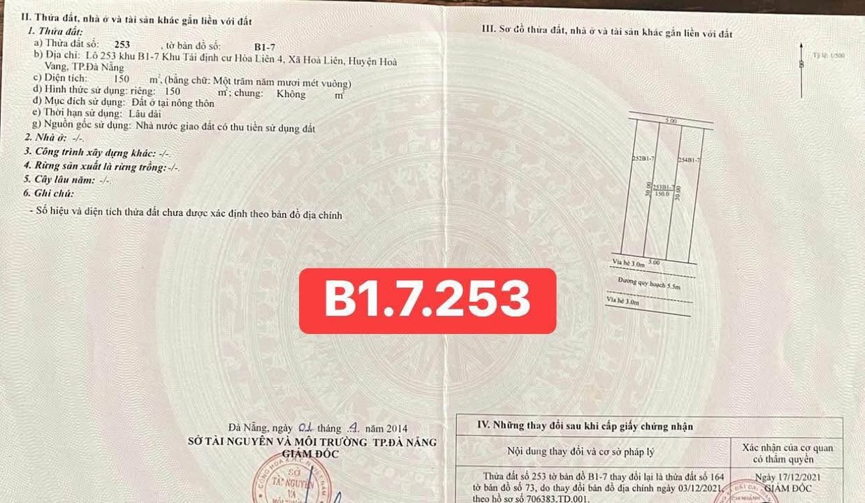 Đất nền mặt tiền Hòa Liên 4, Liên Chiểu, Đà Nẵng 150m² giá 2.8 tỷ - Cơ hội đầu tư tuyệt vời!