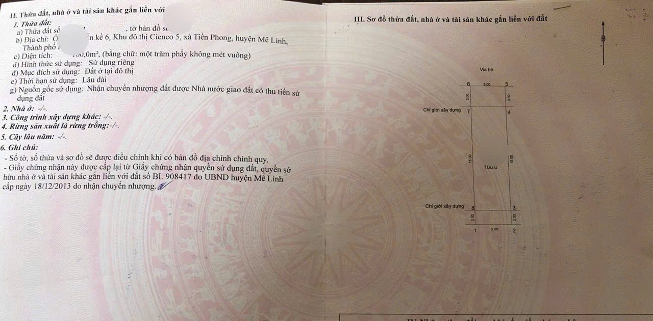 Nhà phố Khu Đô Thị Senco5 Mê Linh 100m² giá 6 tỷ - Đầu tư sinh lời ngay!
