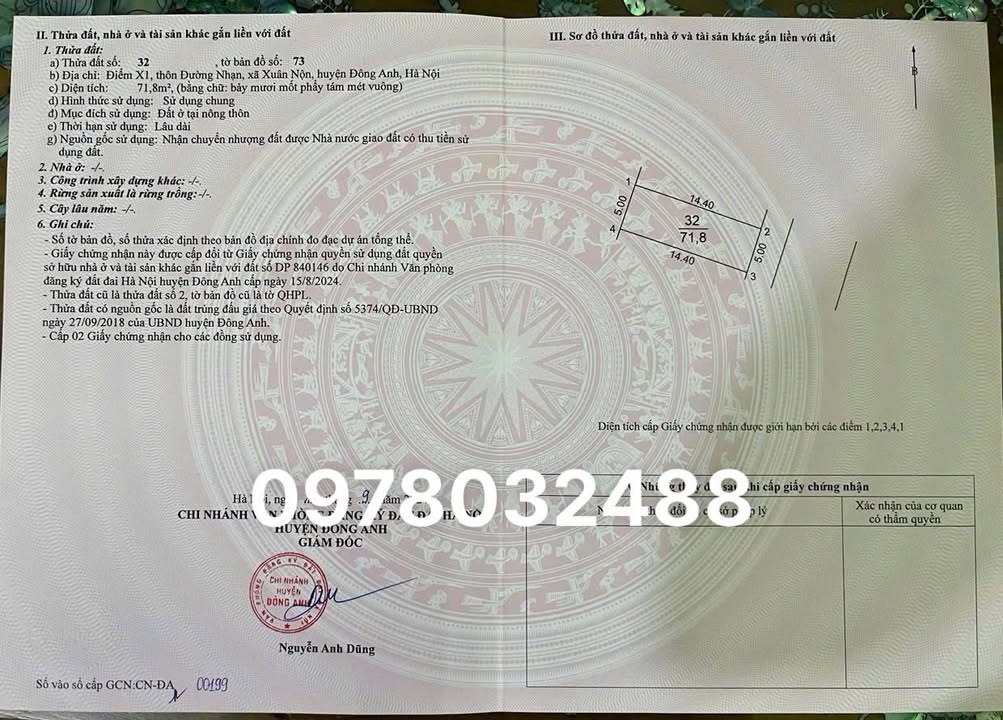 Đất nền Xuân Nộn, Đông Anh 71.8m² giá chỉ 5 tỷ - Đầu tư sinh lời ngay!