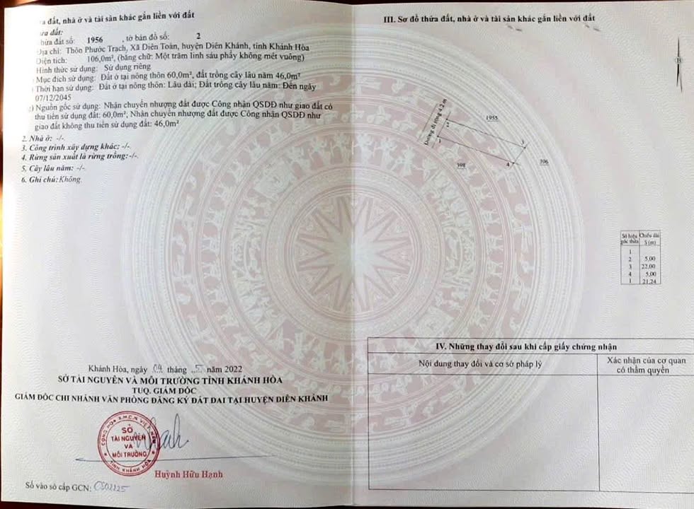 Đất nền Diên Toàn, Diên Khánh 106m² giá chỉ 1.25 tỷ - Đầu tư sinh lời ngay!