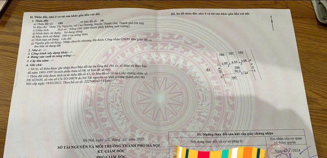 Đất nền Dân Hòa, Thanh Oai 50m² giá 1 tỷ - Cơ hội đầu tư hiếm có!