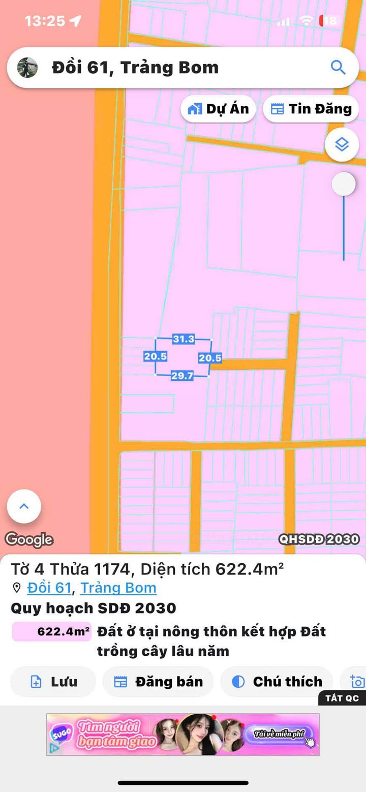Đất nền Đồi 61, Trảng Bom, 600m² giá 1 tỷ - Cơ hội đầu tư hấp dẫn!