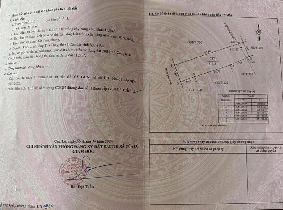 Đất nền Cửa Lò 211m² giá 6 tỷ - Cơ hội đầu tư hấp dẫn!