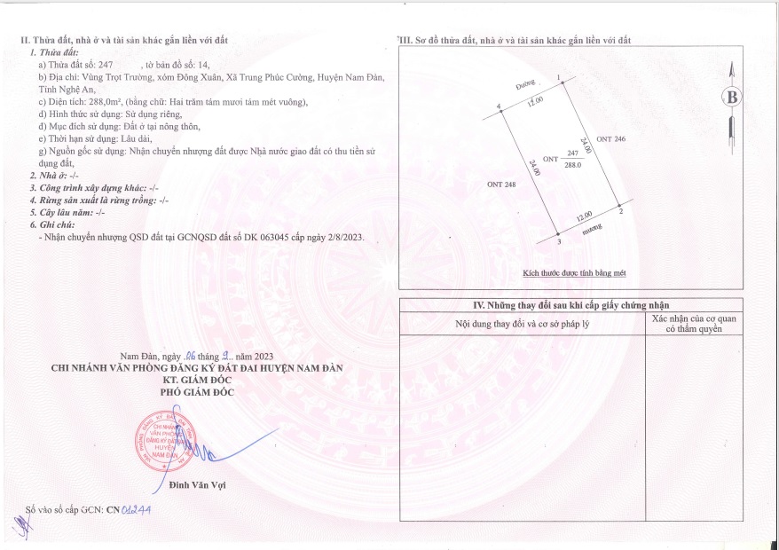 Đất nền chính chủ xã Thiên Nhẫn 864m² giá 4.95 tỷ - Cơ hội đầu tư hấp dẫn!