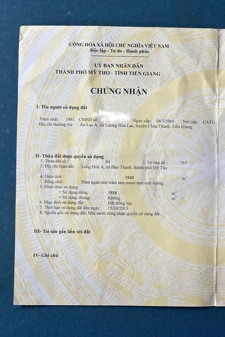 Đất nền 5,8 công tại Long Hòa A, Đạo Thạnh chỉ 9,28 tỷ - Đường ô tô vào tận nơi!