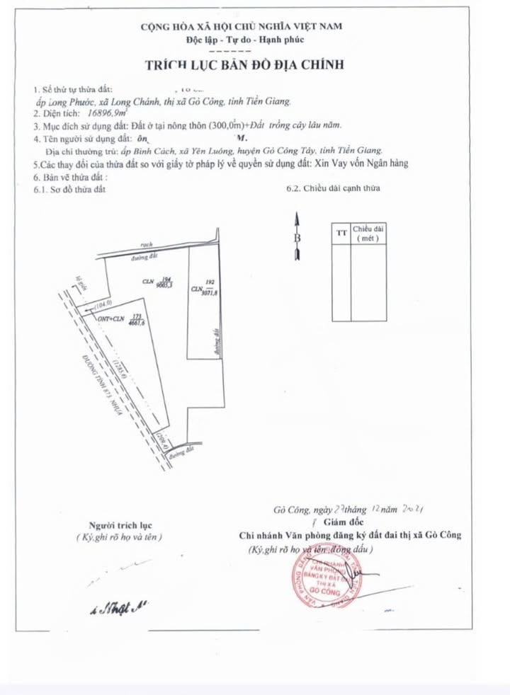 Đất nền mặt tiền đường tỉnh 873, xã Long Chánh, 16.896m² - Cơ hội đầu tư vàng!