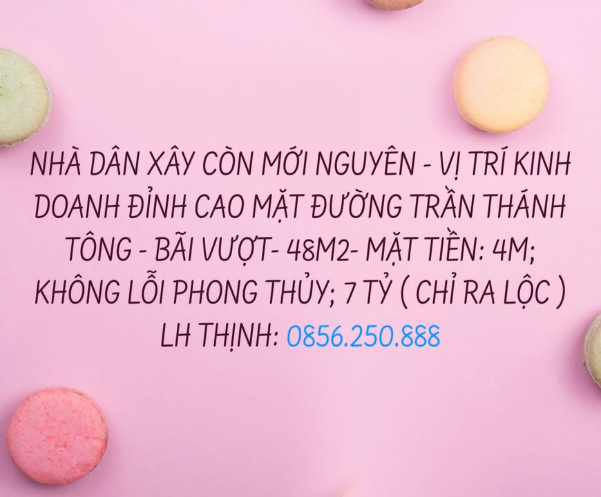 Nhà phố Trần Thánh Tông, Nam Định 48m² giá 7 tỷ - Kinh doanh đắc địa!