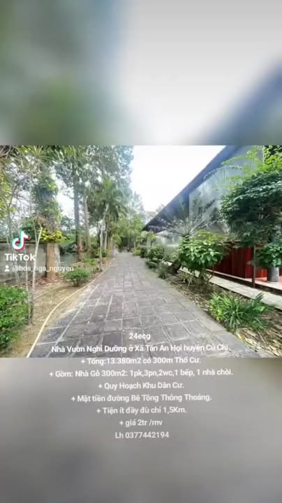 Nhà vườn nghỉ dưỡng 13.380m² tại xã Tân An Hội, Củ Chi - Giá chỉ 26.76 tỷ!