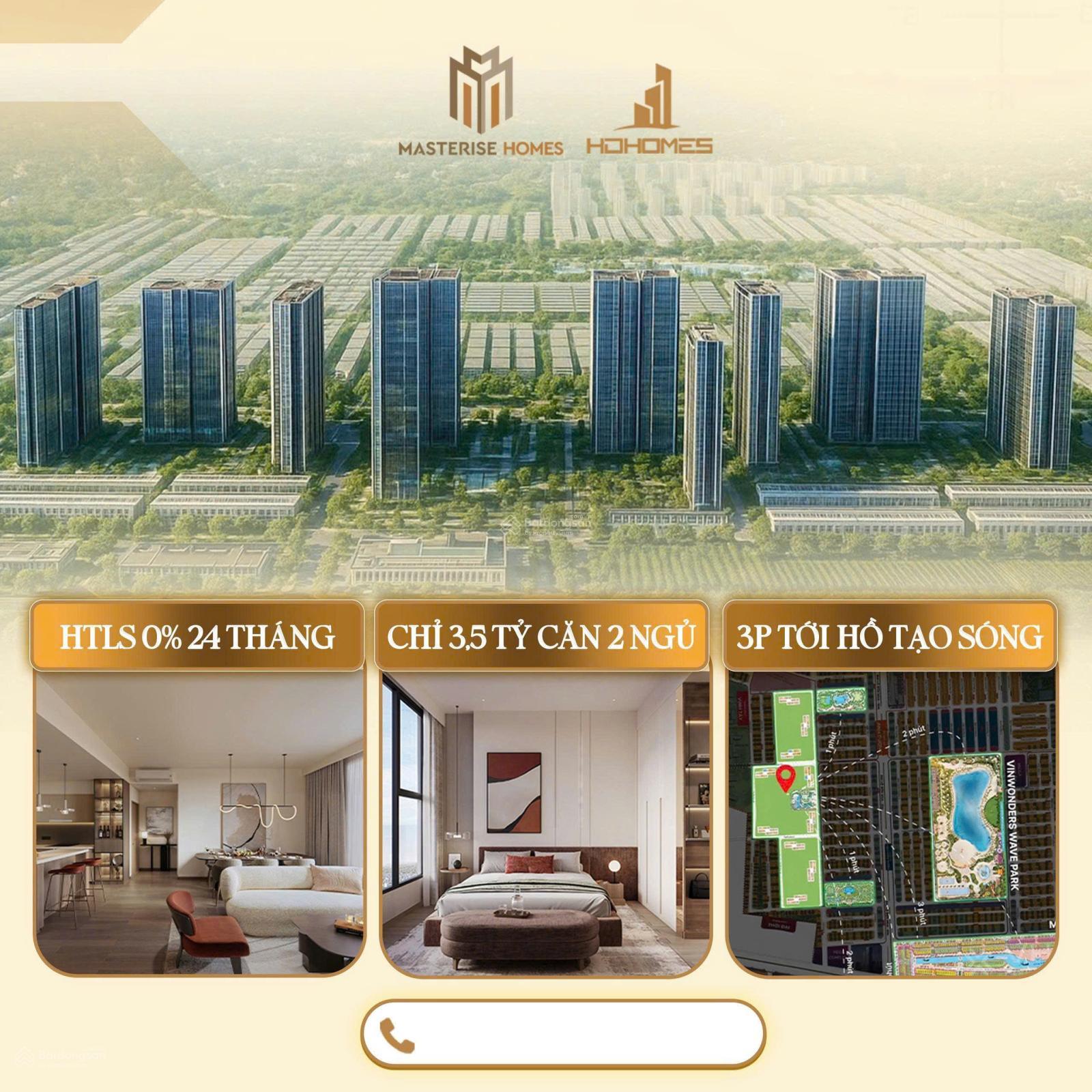 Căn hộ Masteri Collection Ocean Park 3 63m² giá 3.8 tỷ - Chiết khấu 3%/tháng, lãi suất 0%