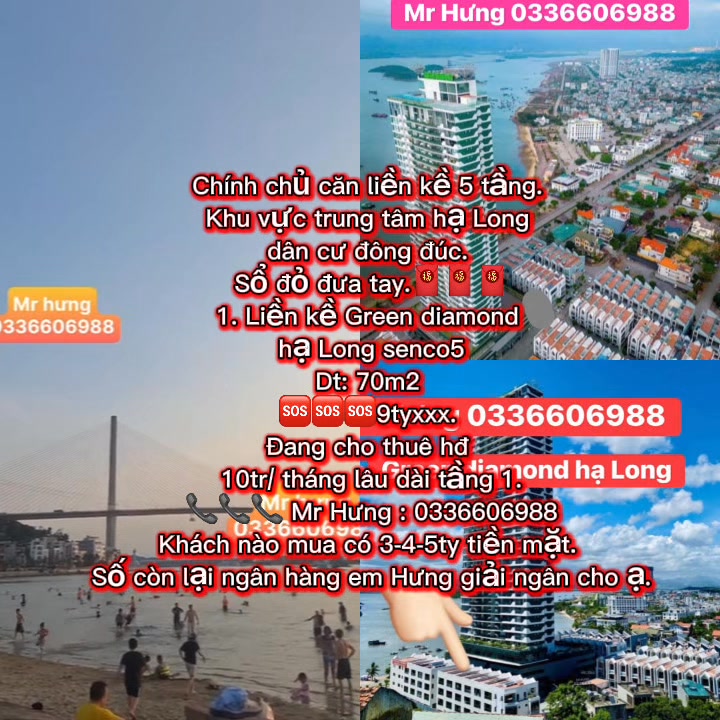 Townhouse Green Diamond Hạ Long 70m² giá 9 tỷ - Sổ đỏ chính chủ, cho thuê 10 triệu/tháng!