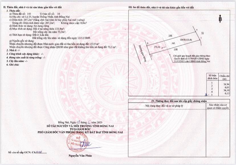 Đất nền 207m² tại xã Lộ 25, Thống Nhất, Đồng Nai chỉ 1.1 tỷ - Đầu tư lý tưởng!