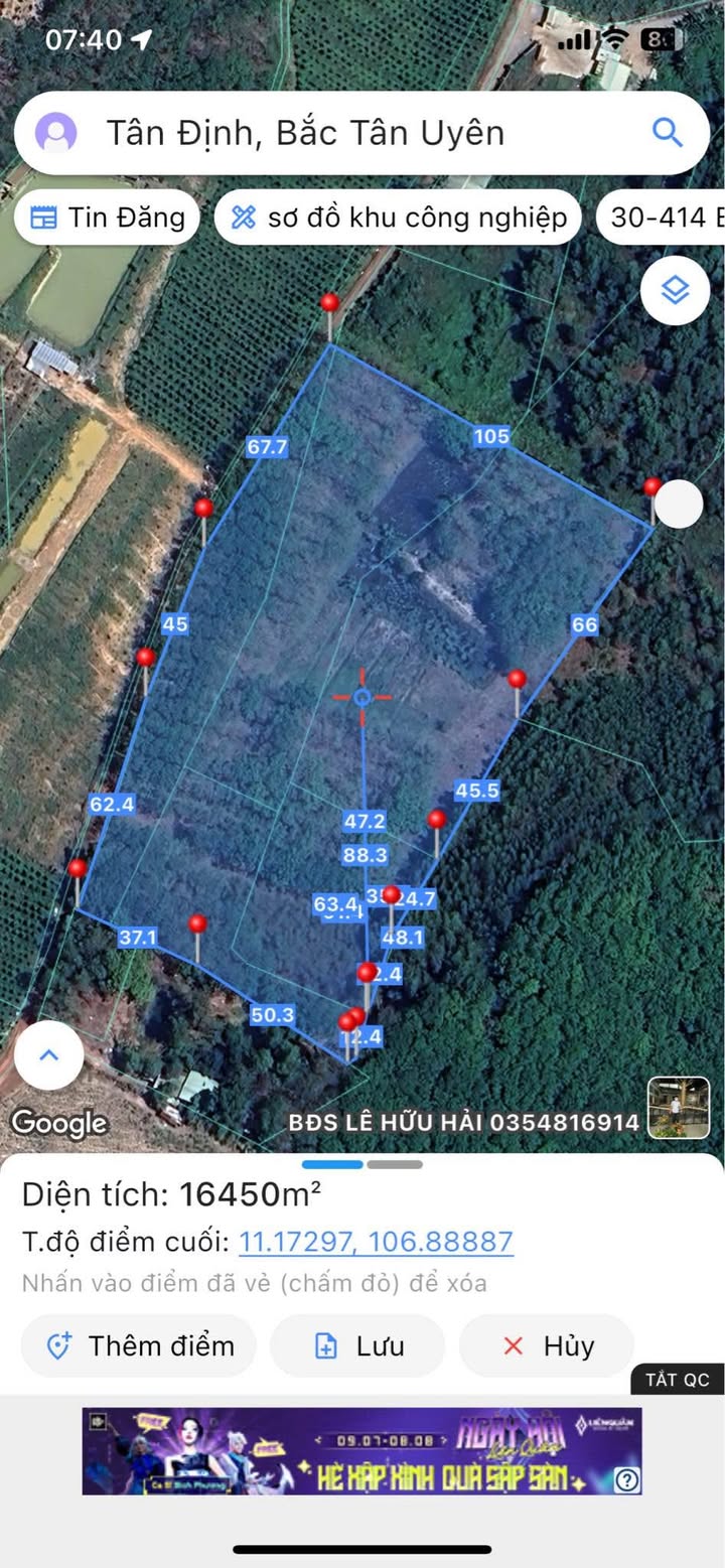 Đất nền Tân Định, Bắc Tân Uyên 1.6ha - Cơ hội đầu tư không thể bỏ lỡ!