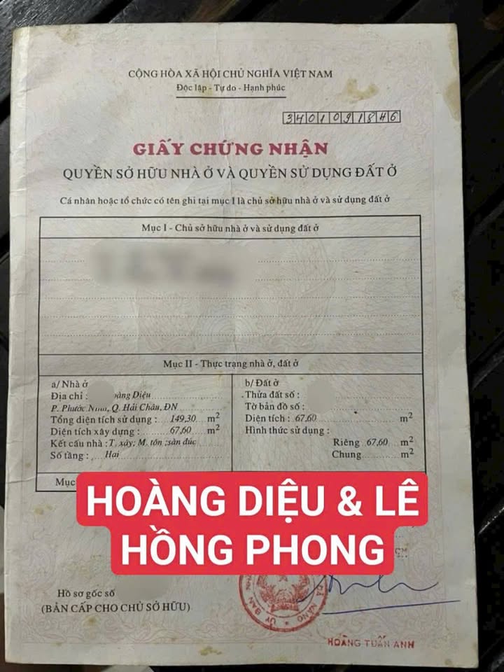 Bán nhà 3 tầng mặt tiền Hoàng Diệu và Lê Hồng Phong, 68m² giá 15.2 tỷ - Kinh doanh sầm uất!