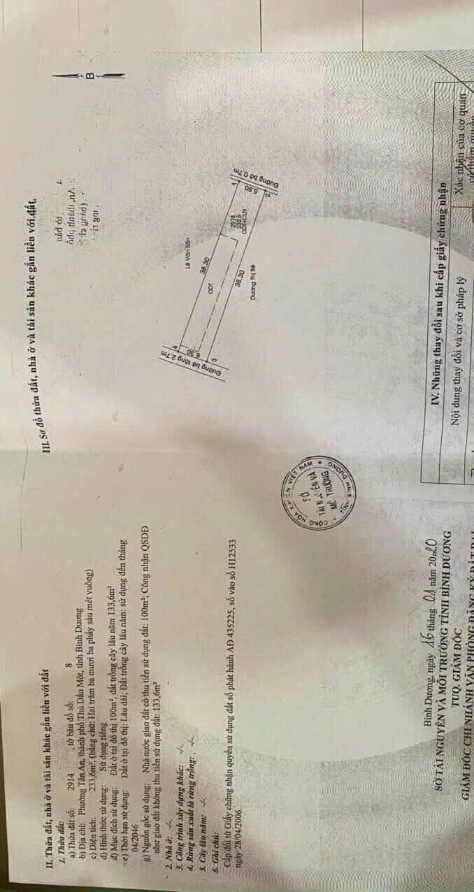 Đất thổ cư 100% tại phường Tân An, Thủ Dầu Một, 228m² giá chỉ 1.75 tỷ - Đầu tư sinh lời!