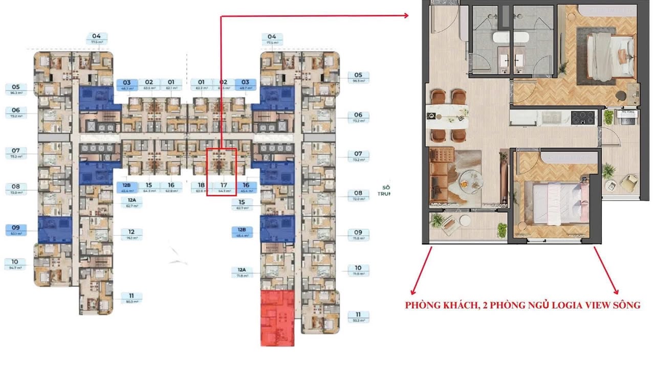 Căn hộ Peninsula Đà Nẵng 64m² giá 4.3 tỷ - View trực diện sông tuyệt đẹp!