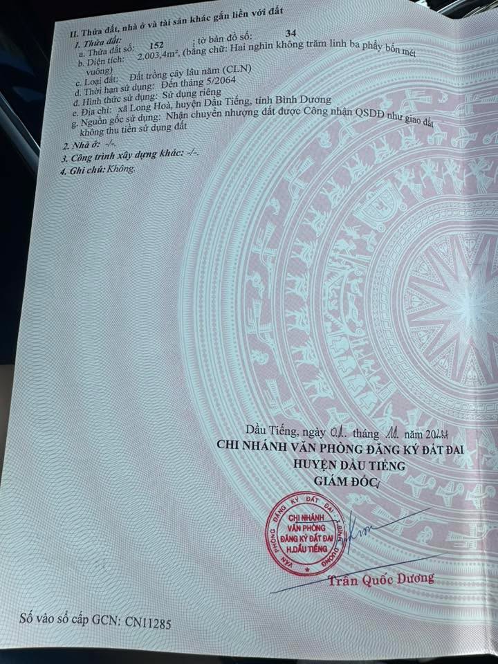 Đất nền Long Hòa, Dầu Tiếng 2000m² giá 2 tỷ - Tiềm năng tăng giá cao!