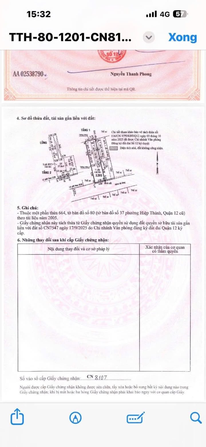 Đất nền Hiệp Thành Q12 64m² giá 4.2 tỷ - Sổ đỏ chính chủ