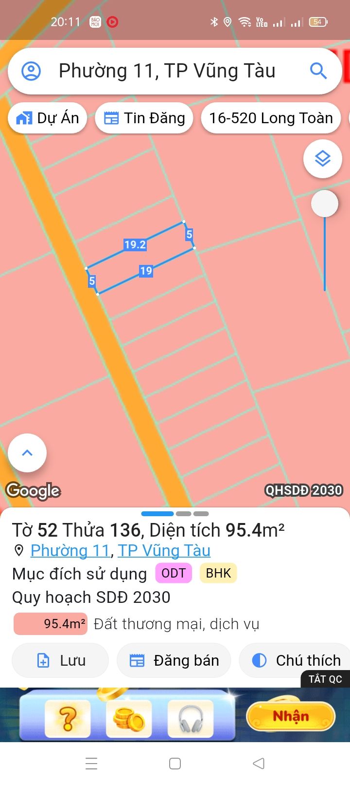 Bán đất thổ cư phường 11, Vũng Tàu 90m² giá 1,5 tỷ - Cơ hội đầu tư hiếm có!