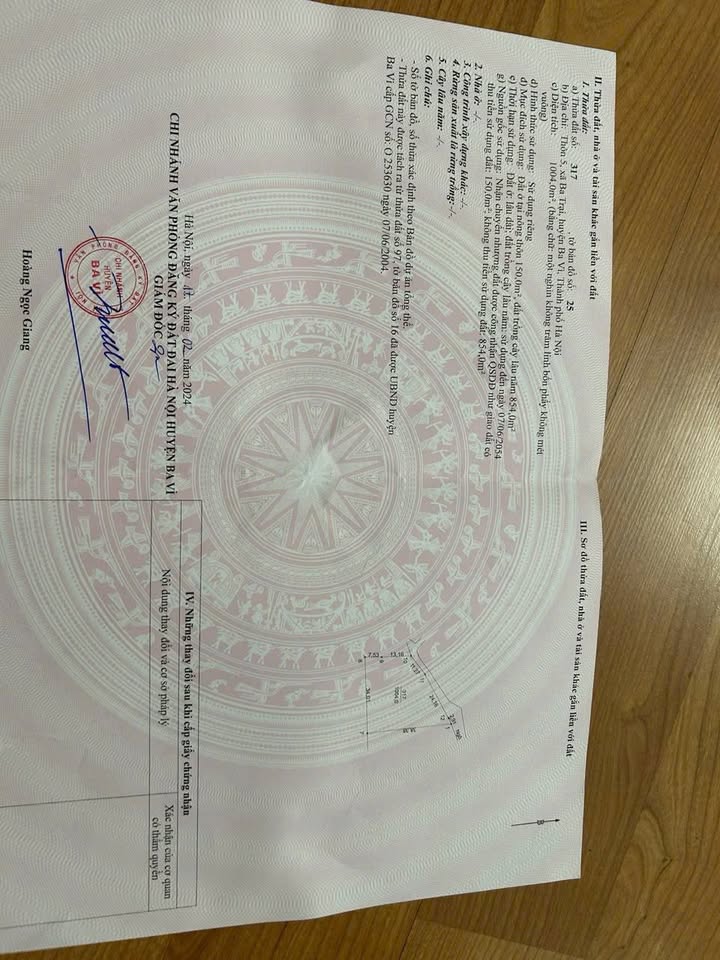 Đất thổ cư 1451m² tại Ba Trại, Ba Vì - View cánh đồng thoáng mát