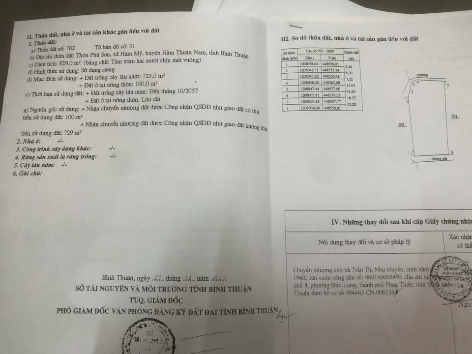 Đất Thổ Cư 100m² Thôn Phú Sơn, Hàm Mỹ 829m² - Giá Chỉ 1.7 Tỷ, Thương Lượng Chính Chủ!