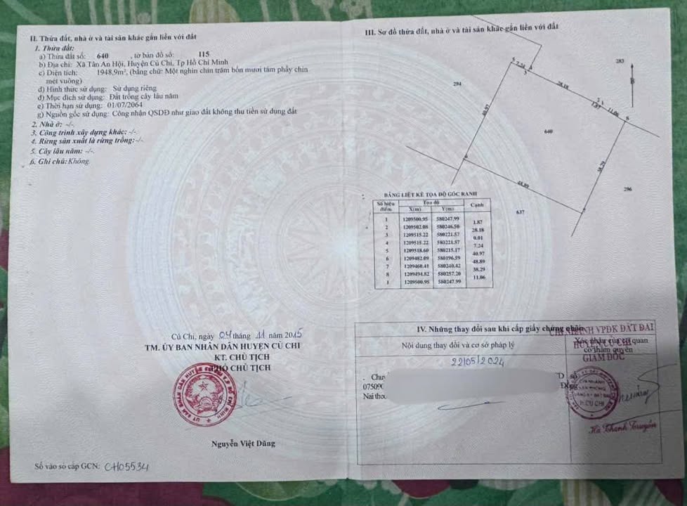 Đất nền Tân An Hội, Củ Chi 1948m² giá chỉ 1.55 tỷ - Cơ hội đầu tư tuyệt vời!