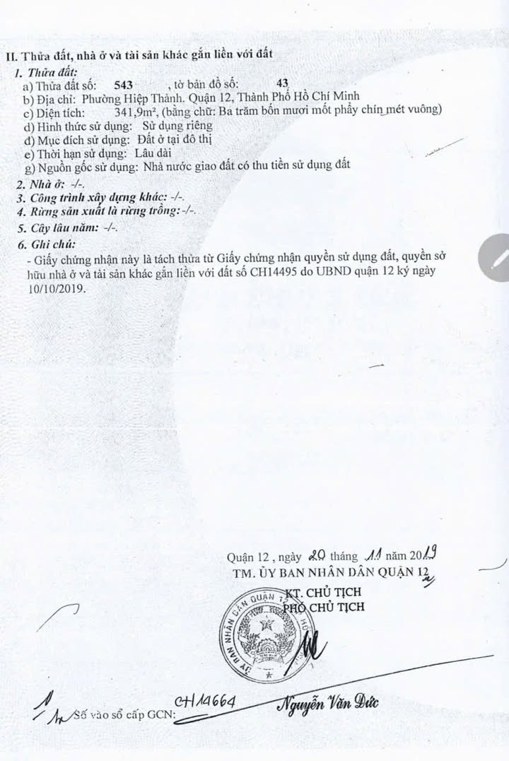 Đất thổ cư 341m² Trần Thị Hè, Q12 - Giá chỉ 16 tỷ, đầu tư sinh lời!