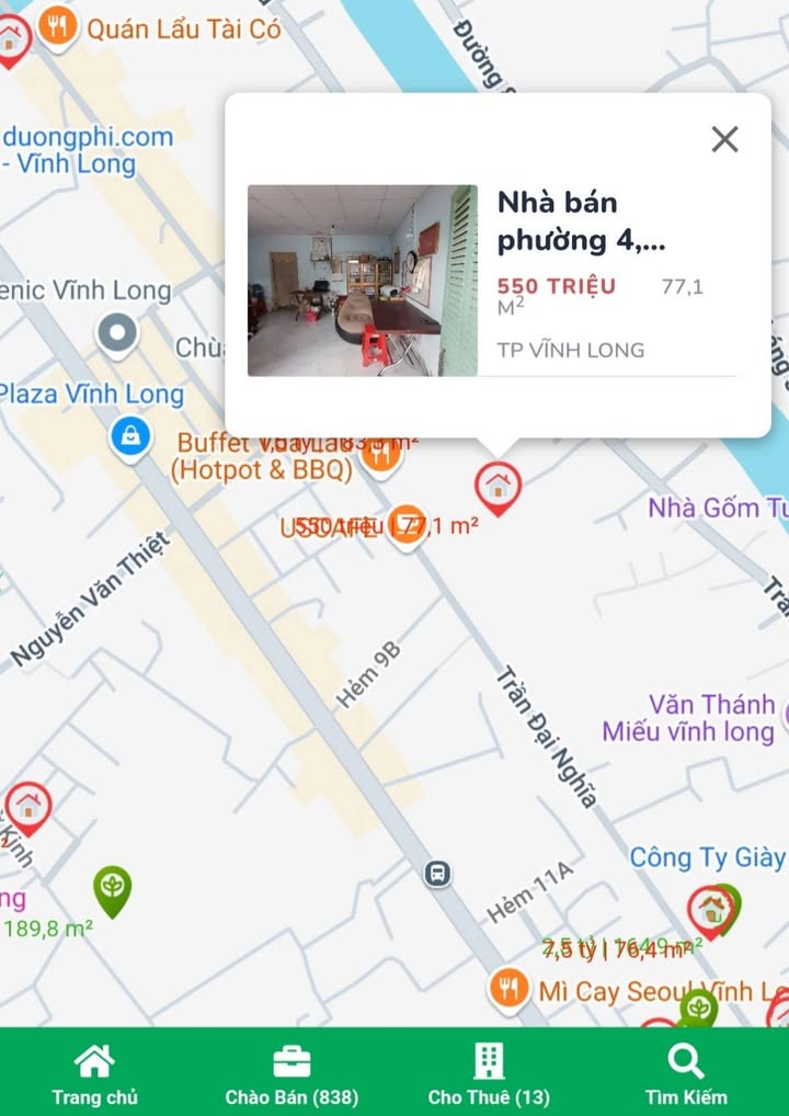 Nhà gần đường Trần Phú, phường 4, TP. Vĩnh Long 77,1m² giá 550 triệu - Sẵn sàng vào ở ngay!