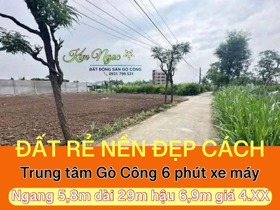 Đất nền Gò Công 182.7m² chỉ 400 triệu - Cơ hội đầu tư tuyệt vời!