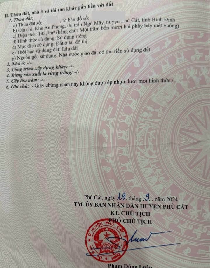 Đất nền lô góc An Phong, Phù Cát 142m² giá 781 triệu - Đầu tư sinh lời ngay!