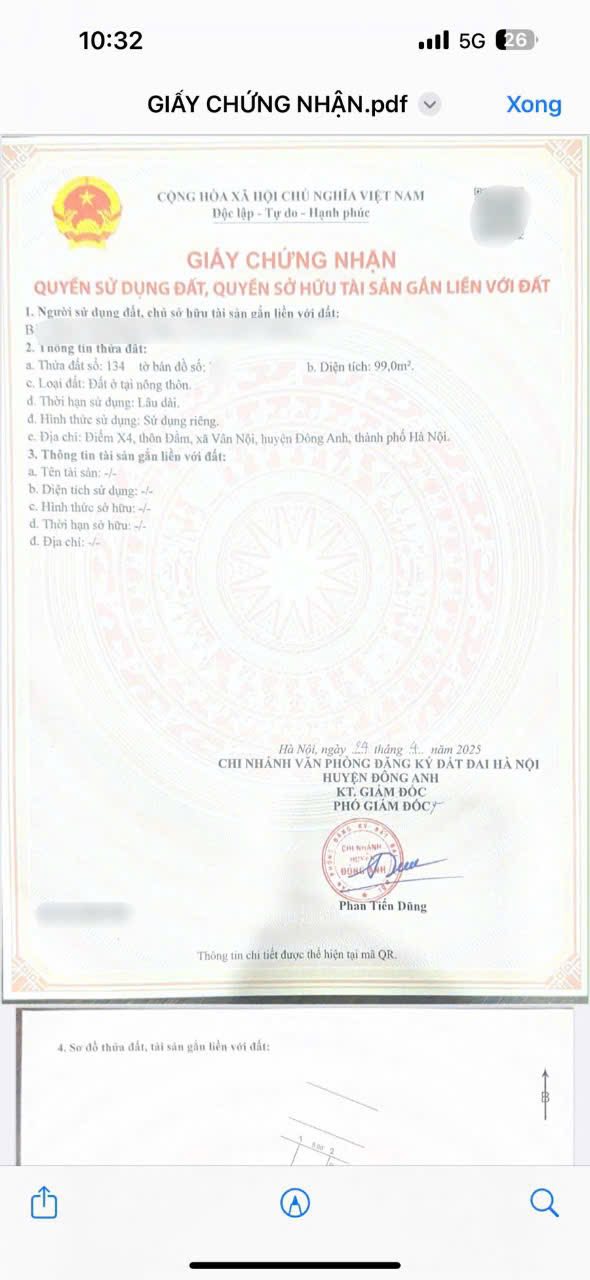 Đất đấu giá 99m² tại phường Vân Nội, Đông Anh - Cơ hội đầu tư tiềm năng!