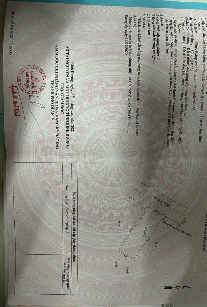 Đất nền Tân Đông Hiệp Dĩ An 70m² giá 2.88 tỷ - Vị trí đắc địa gần ngã tư