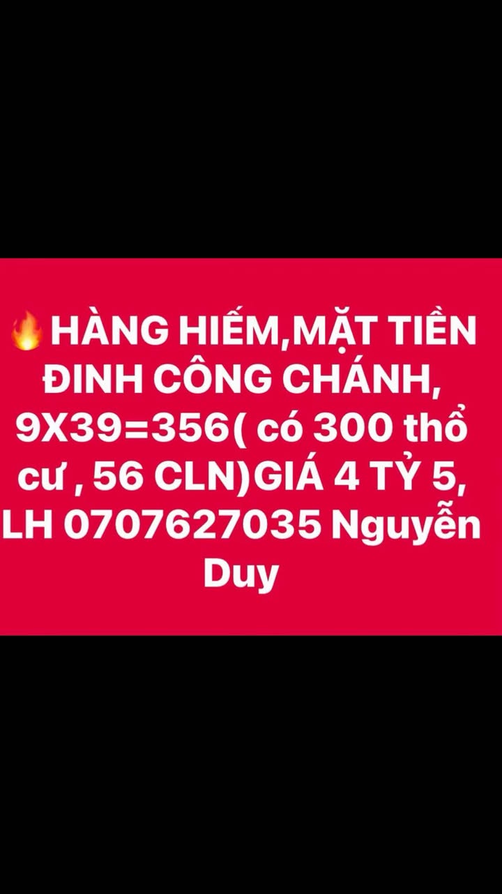 Đất mặt tiền Đinh Công Chánh, Bình Thủy 351m² giá 4.5 tỷ - Cơ hội đầu tư hiếm có!