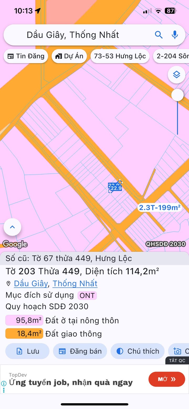 Đất nền Dầu Giây 110m² giá 600 triệu - Cơ hội đầu tư hấp dẫn!