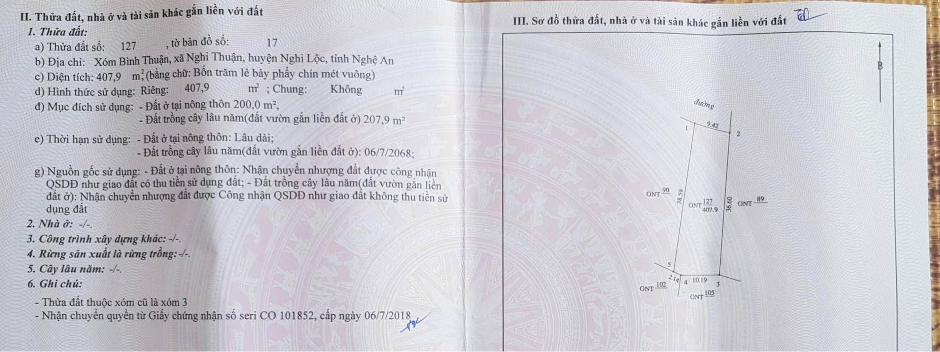 Đất kinh doanh Nghi Lộc 407m² giá 2 tỷ - Phục vụ KCN WHA ngay bên cạnh!