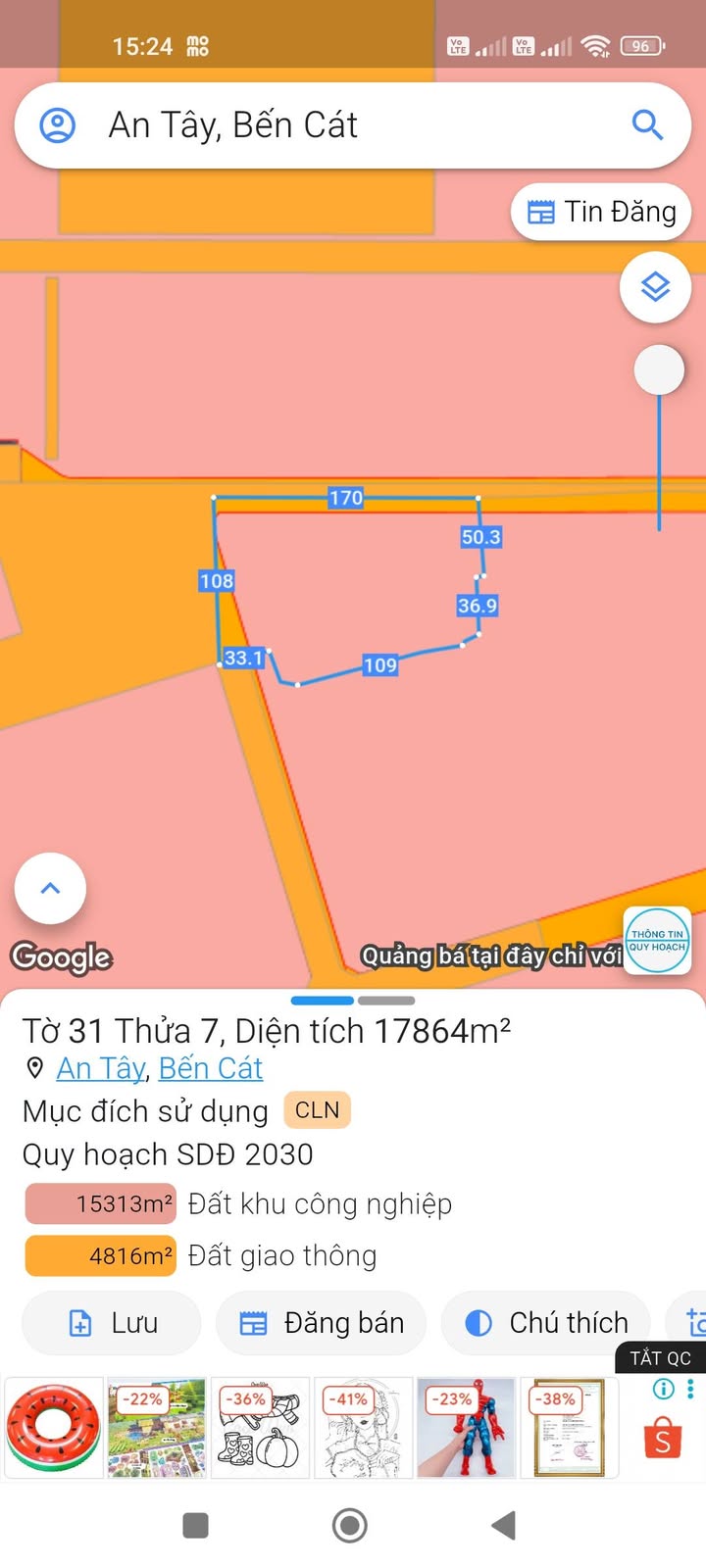 Đất khu công nghiệp Việt Hương 1,6ha giá 29 tỷ - Mặt tiền đường container