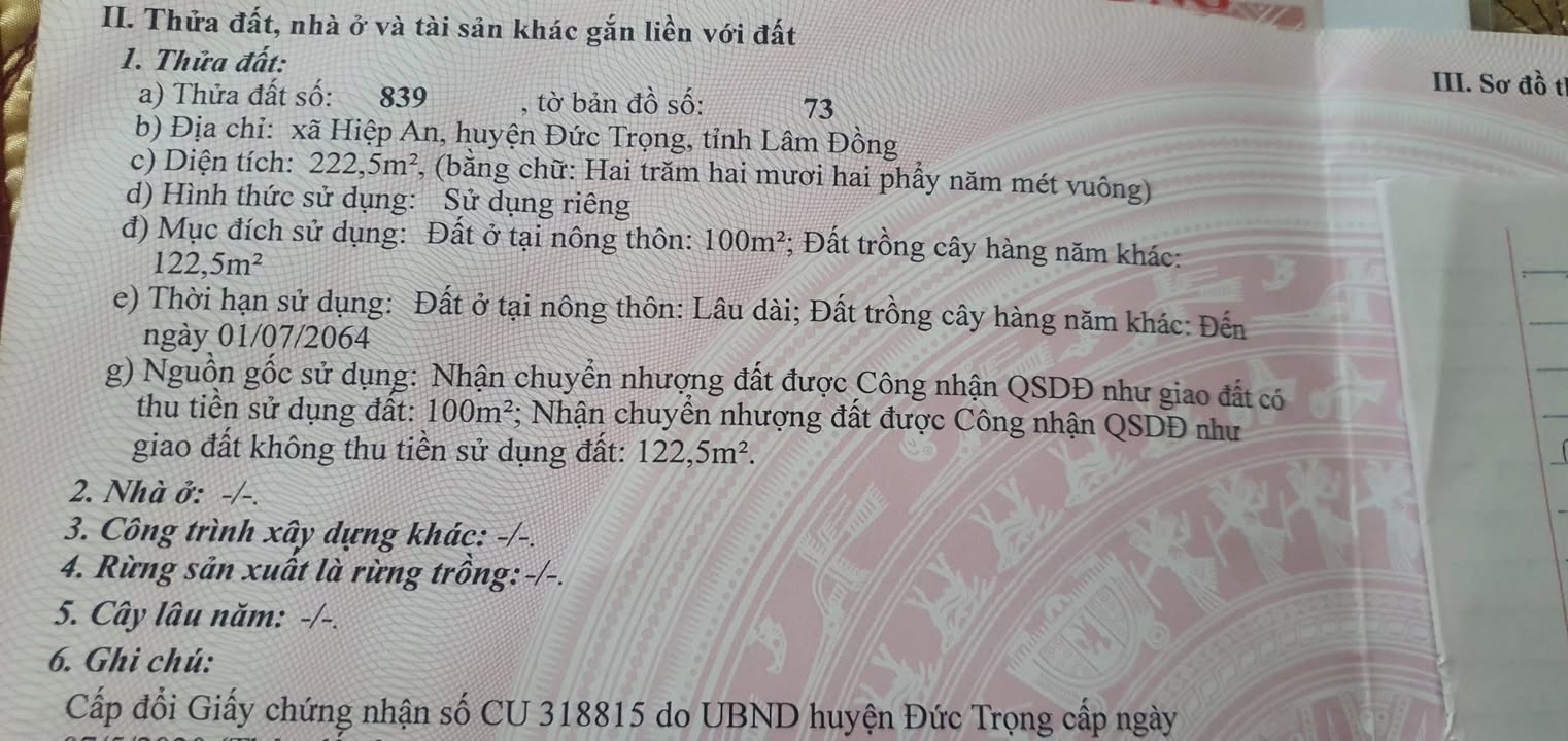 Đất Hiệp Thạnh, Lâm Đồng 220m² giá 1.6 tỷ - Đầu tư sinh lời ngay!
