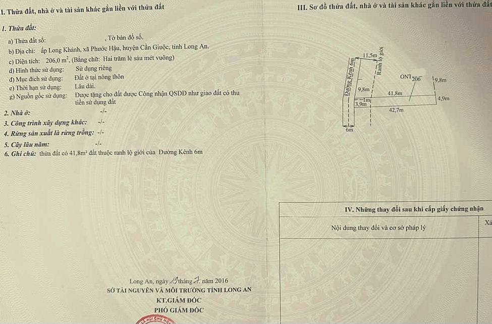 Đất nền 4.9x42m tại Long Khánh, Cần Giuộc - Sổ hồng riêng, giá chỉ 2.5 tỷ!