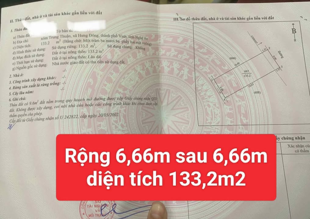 Nhà mặt đường Trường Tộ, Vinh 133m² giá 8 tỷ - Kinh doanh cực đẹp!